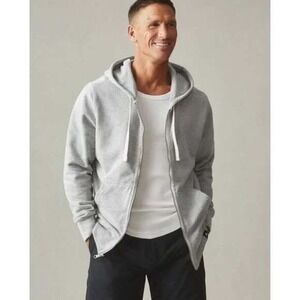 New American Giant Mens Midweight Grey Full Zip Hoodie Sweatshirt Small USA
